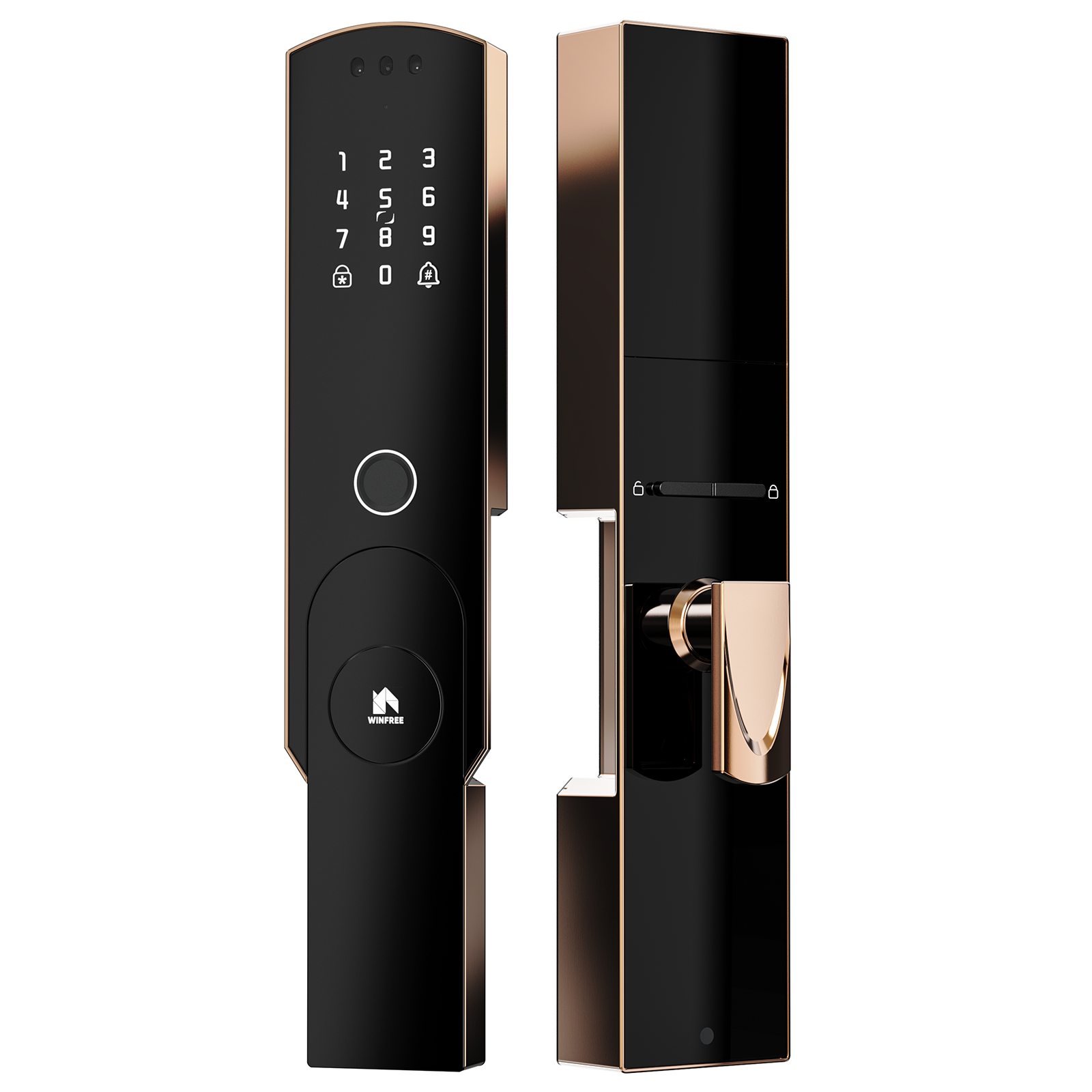 HYH WINFREE Smart Conventional Fit Door Lock | Palm Vein Video Surveillance Tuya Wifi (DIY Cover) | W-Q08