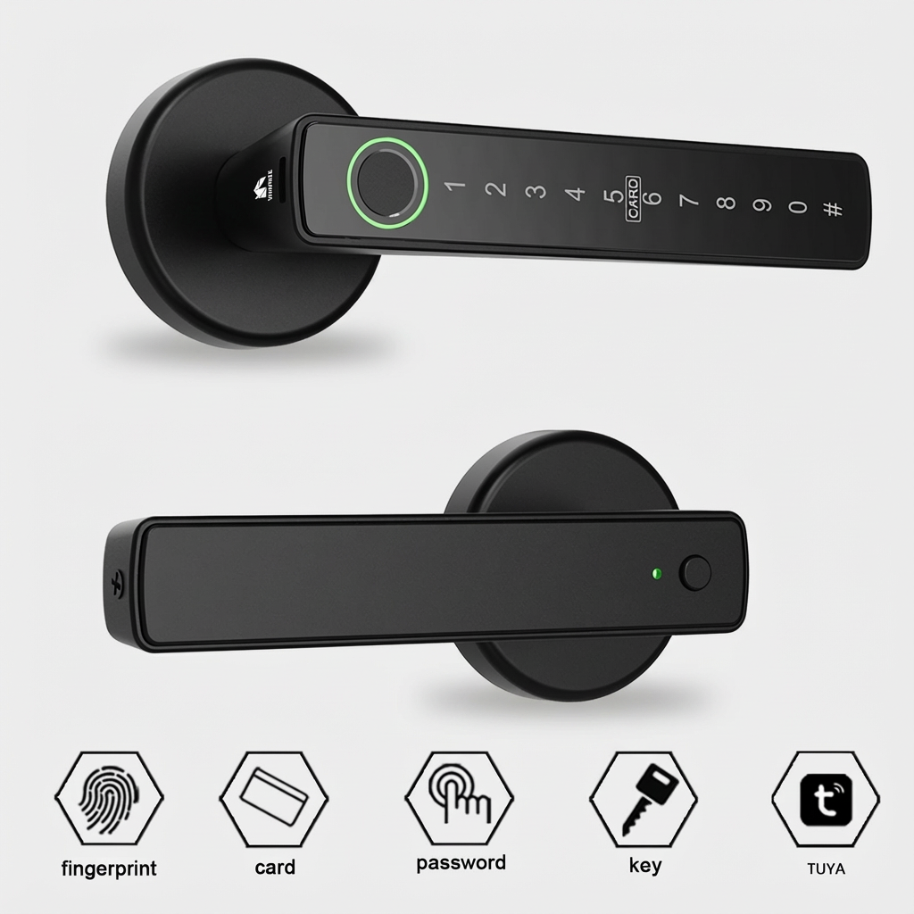 HYH Smart Latch Door Lock | Fingerprint PIN Card Tuya App | HC-R1
