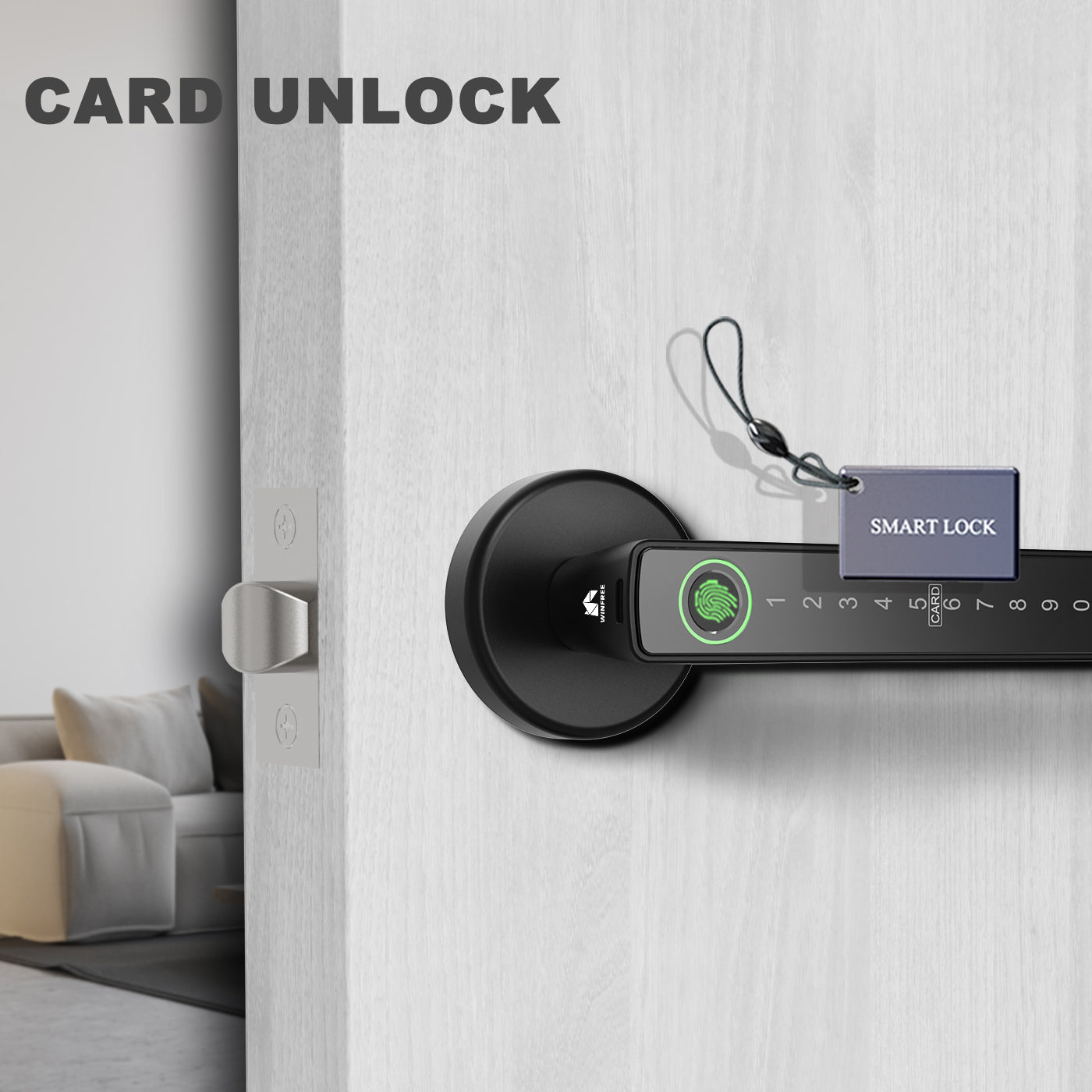 HYH Smart Latch Door Lock | Fingerprint PIN Card Tuya App | HC-R1