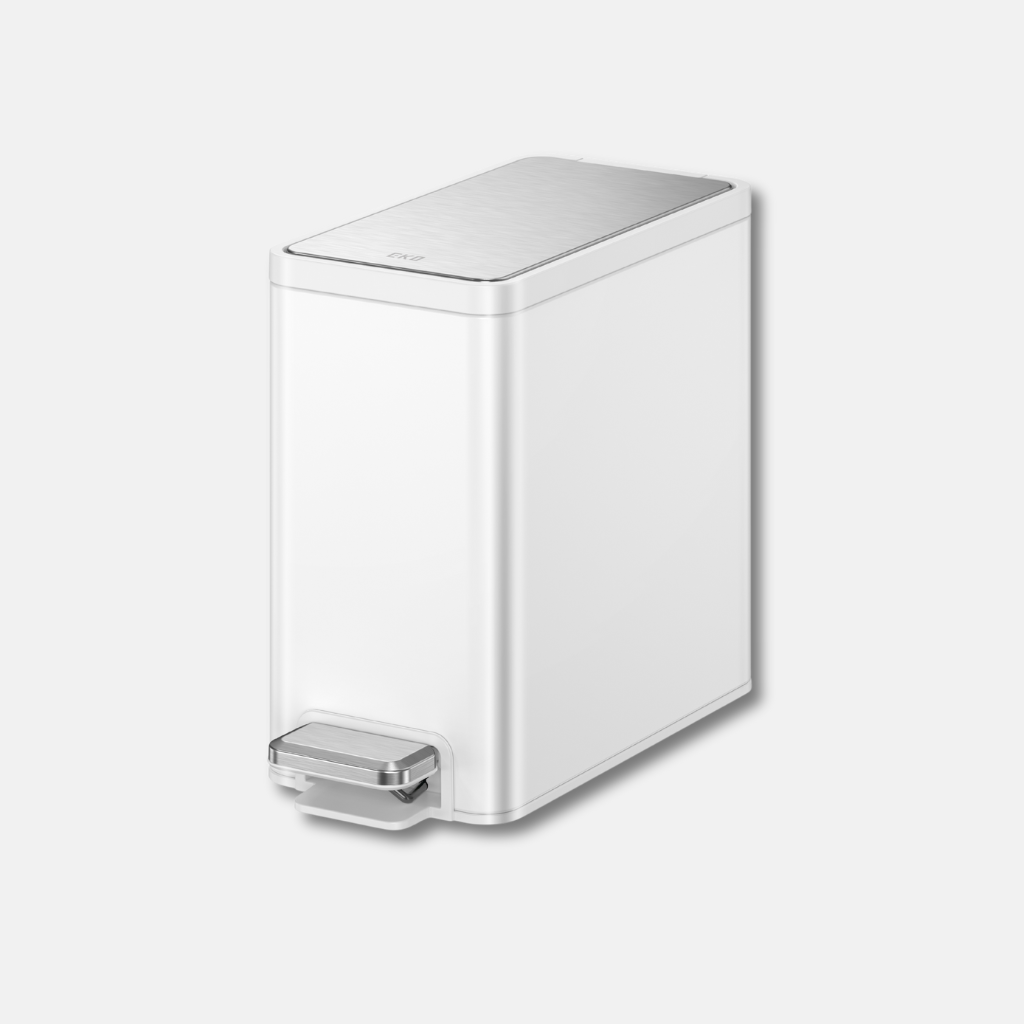EKO 6L Washroom Step Pedal Bin | Soft Close Lid Slim Fingerprint-Resistant Rust-Proof | EK9138P-6L-MWS
