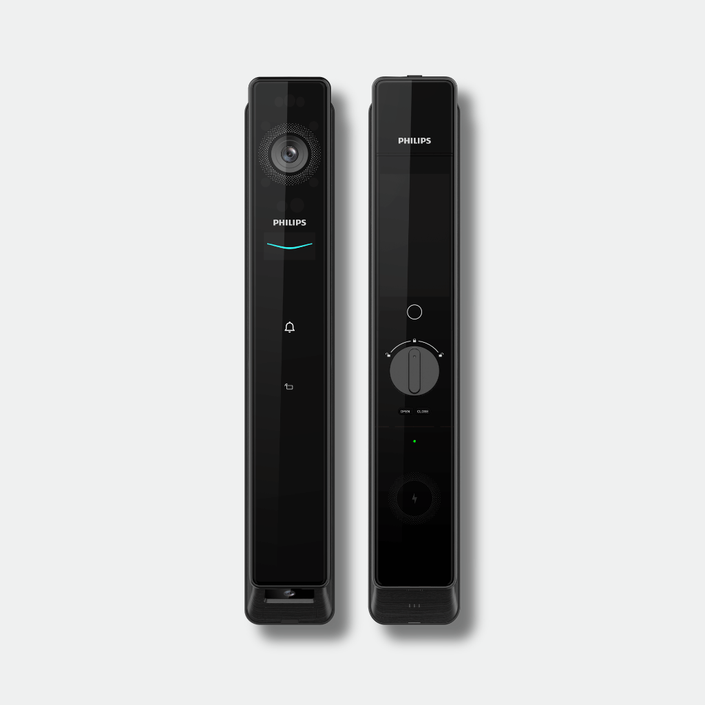 Philips 9000 series Tri-Camera Face ID Door Lock | Palm Vein Unlocking Magnetic Charging EasyKey Plus | DDL902-MFVP-11HWS