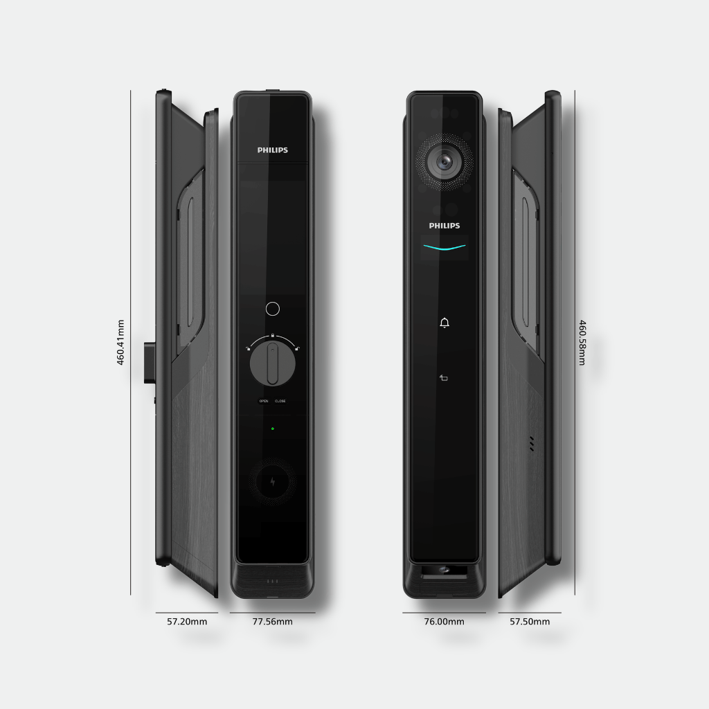 Philips 9000 series Tri-Camera Face ID Door Lock | Palm Vein Unlocking Magnetic Charging EasyKey Plus | DDL902-MFVP-11HWS