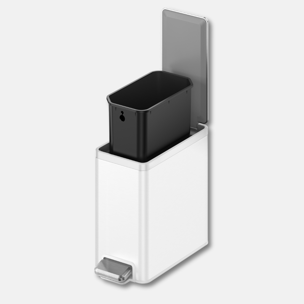 EKO 6L Washroom Step Pedal Bin | Soft Close Lid Slim Fingerprint-Resistant Rust-Proof | EK9138P-6L-MWS