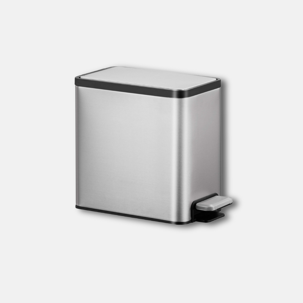 EKO 6L Wahroom Step Pedal Bin | Soft Close Lid Fingerprint-Resistant Stainless Steel | EK9138-6L-MMT