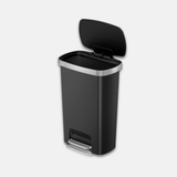 EKO Hana 50L Step Pedal Trash Bin | Soft Close SUS Lid Heavy Duty with Wheels | 6275-50L-BL