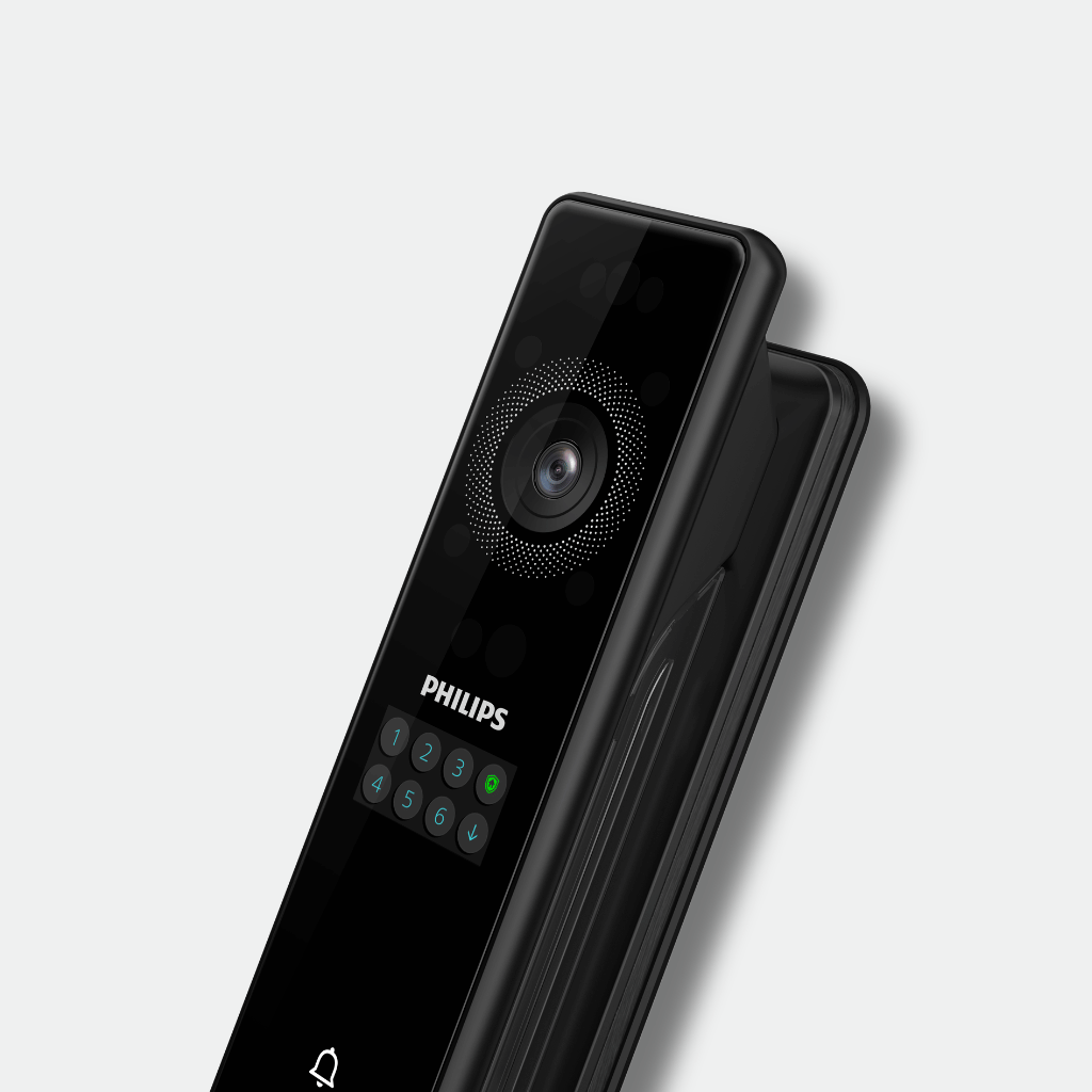 Philips 9000 series Tri-Camera Face ID Door Lock | Palm Vein Unlocking Magnetic Charging EasyKey Plus | DDL902-MFVP-11HWS