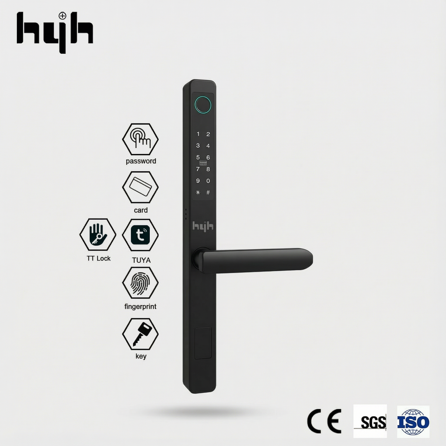 HYH Smart Lever Door Lock | Fingerprint PIn Card TT Bluetooth |  HC-X2