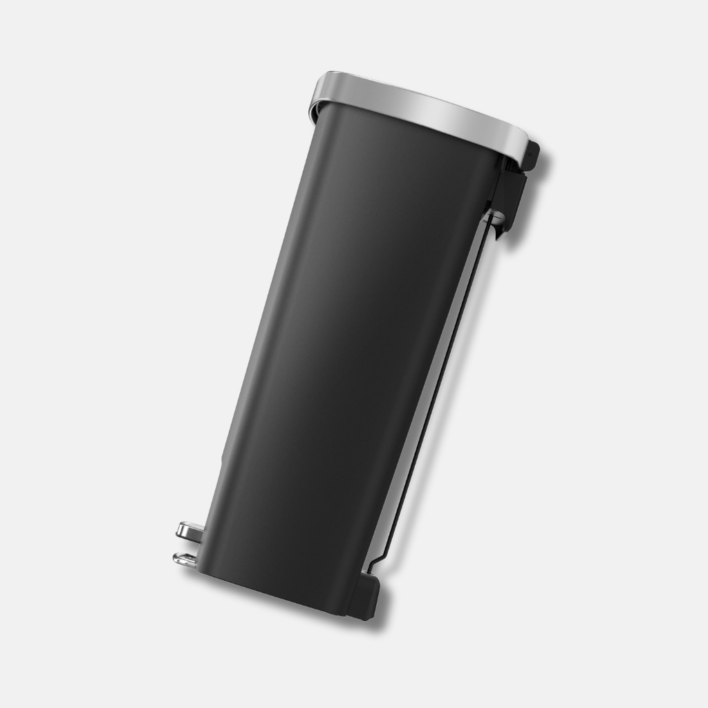 EKO Hana 50L Step Pedal Trash Bin | Soft Close SUS Lid Heavy Duty with Wheels | 6275-50L-BL