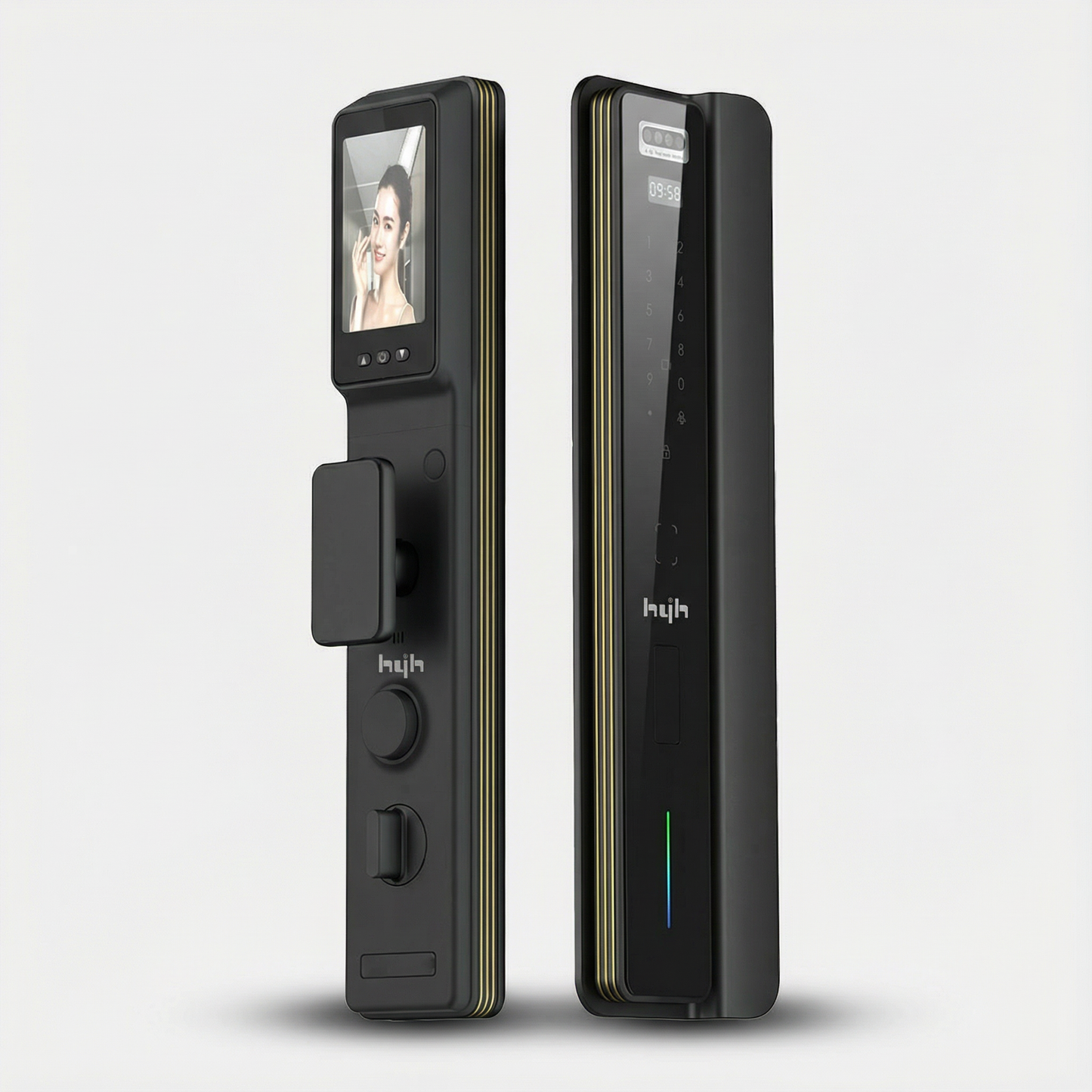 HYH Smart Ultrasonic Biometric Door Lock | Passage Mode Tampered Glass Tuya Wi-Fi | HC-V4