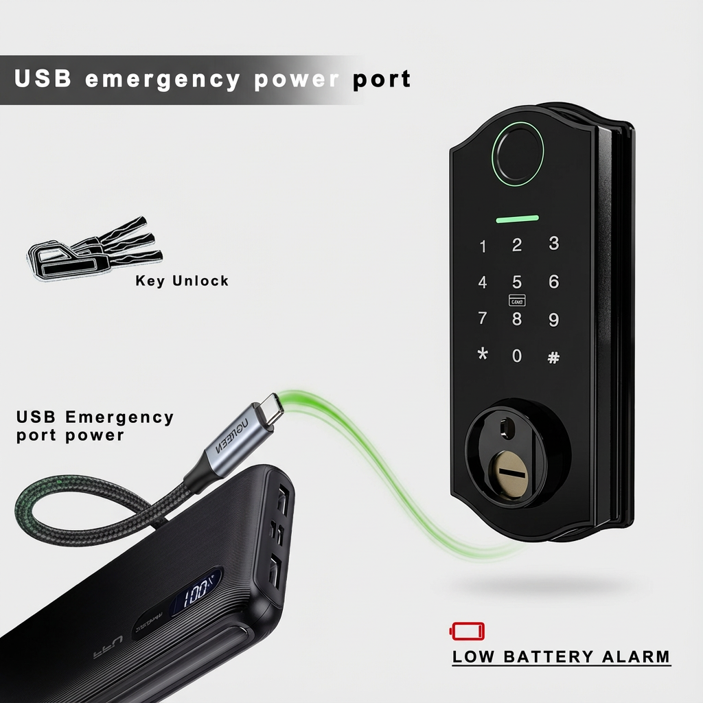 HYH Smart Bluetooth Dead Lock | Fingerprint Temporary PIN Card TT App | HC-M1
