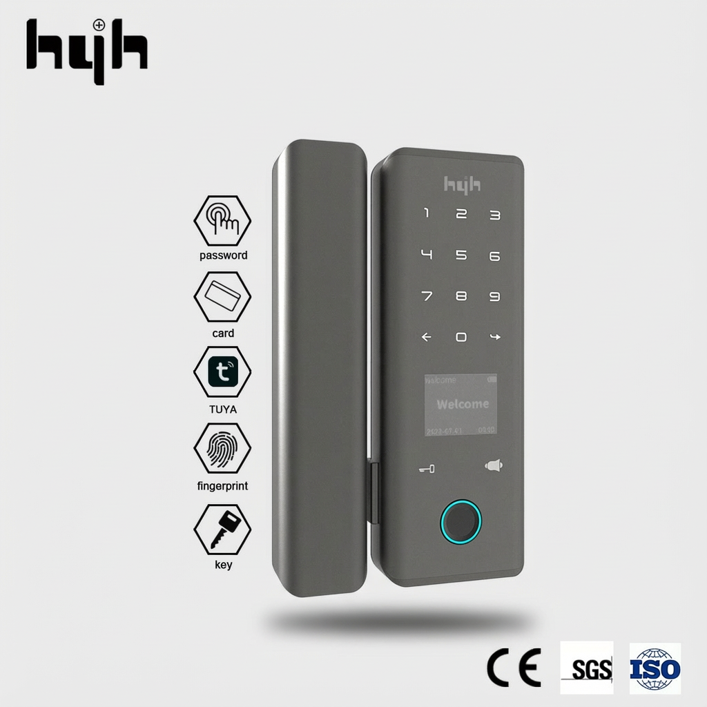 HYH Smart Glass Door Lock | Fingerprint PIN Card Wi-Fi Tuya App | HC-113G