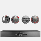 Proway Under-Bed Biometric Drawer Safe | Heavy-Duty Steel Electronic Keypad | SDG-118EGH3