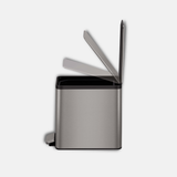 EKO 6L Wahroom Step Pedal Bin | Soft Close Lid Fingerprint-Resistant Stainless Steel | EK9138-6L-MMT