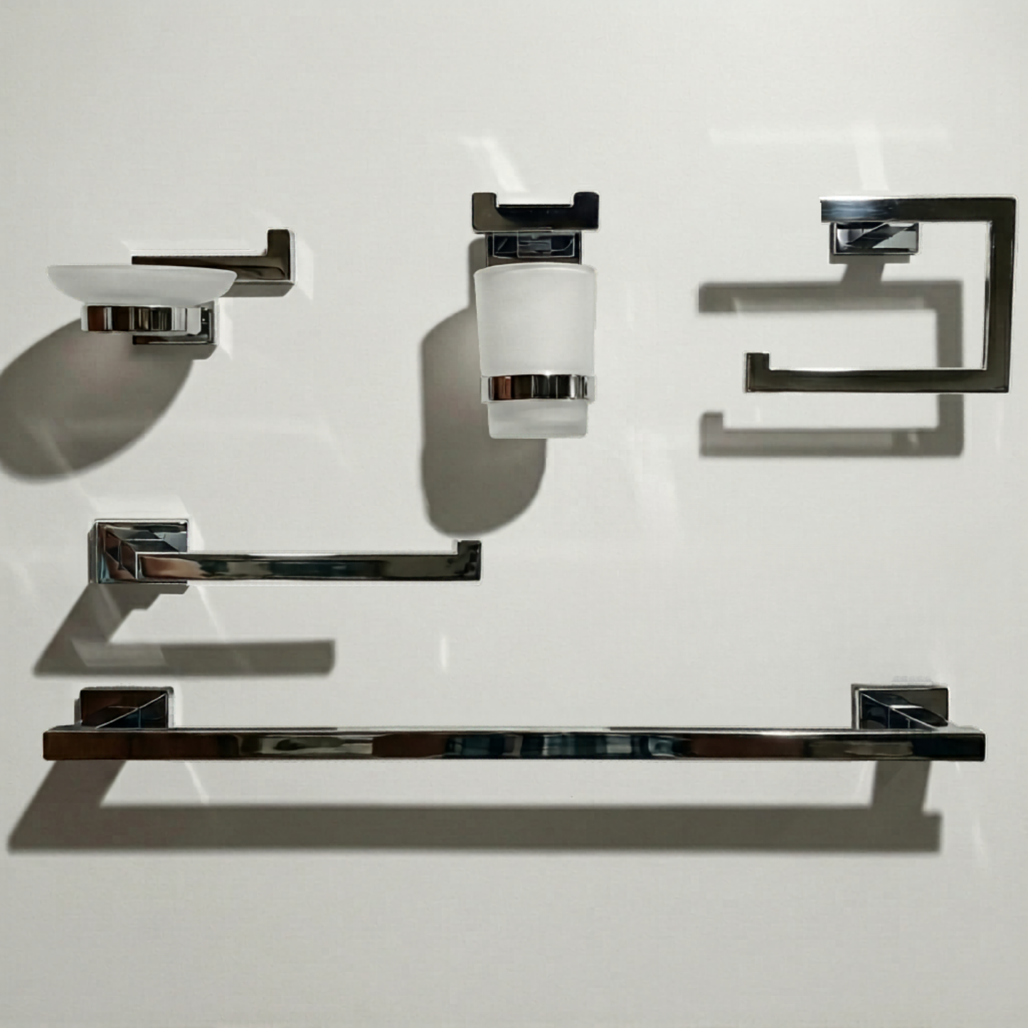 Kingroom Bath Set Brass | Premium Chrome Finish Solid Minimalistic Design | 76006