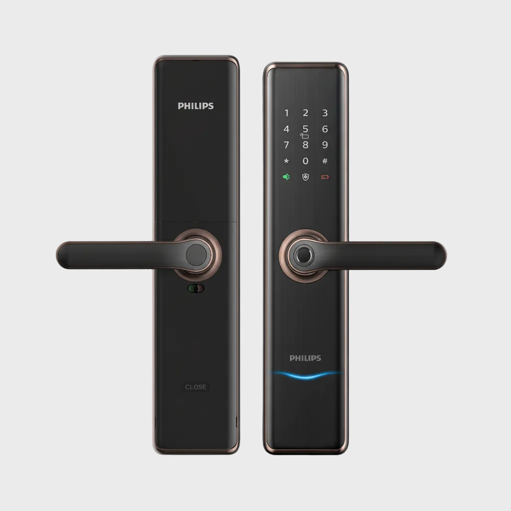 Philips digital door lock on a white-grey background