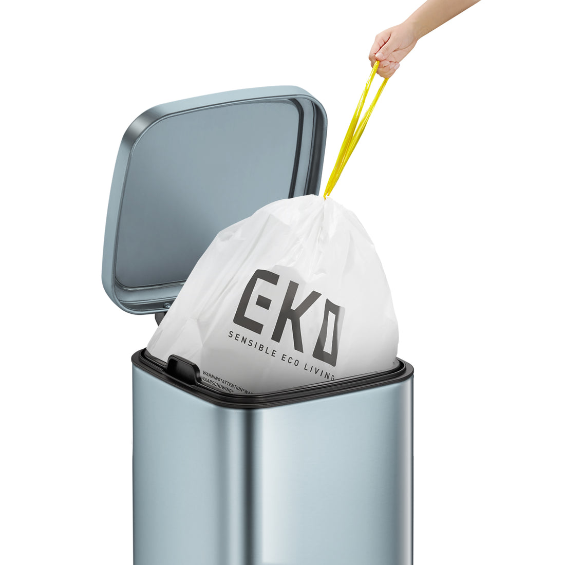 EKO Stella 30L Kitchen Step Trash Bin | Soft Close Lid Fingerprint-Resistant SUS Rust-Proof | EK9384P-30L