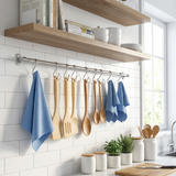 Wellmax Rail Mounted Hooks | Single & Double Kitchen Hooks for Utensils & Accessories | CWJ211