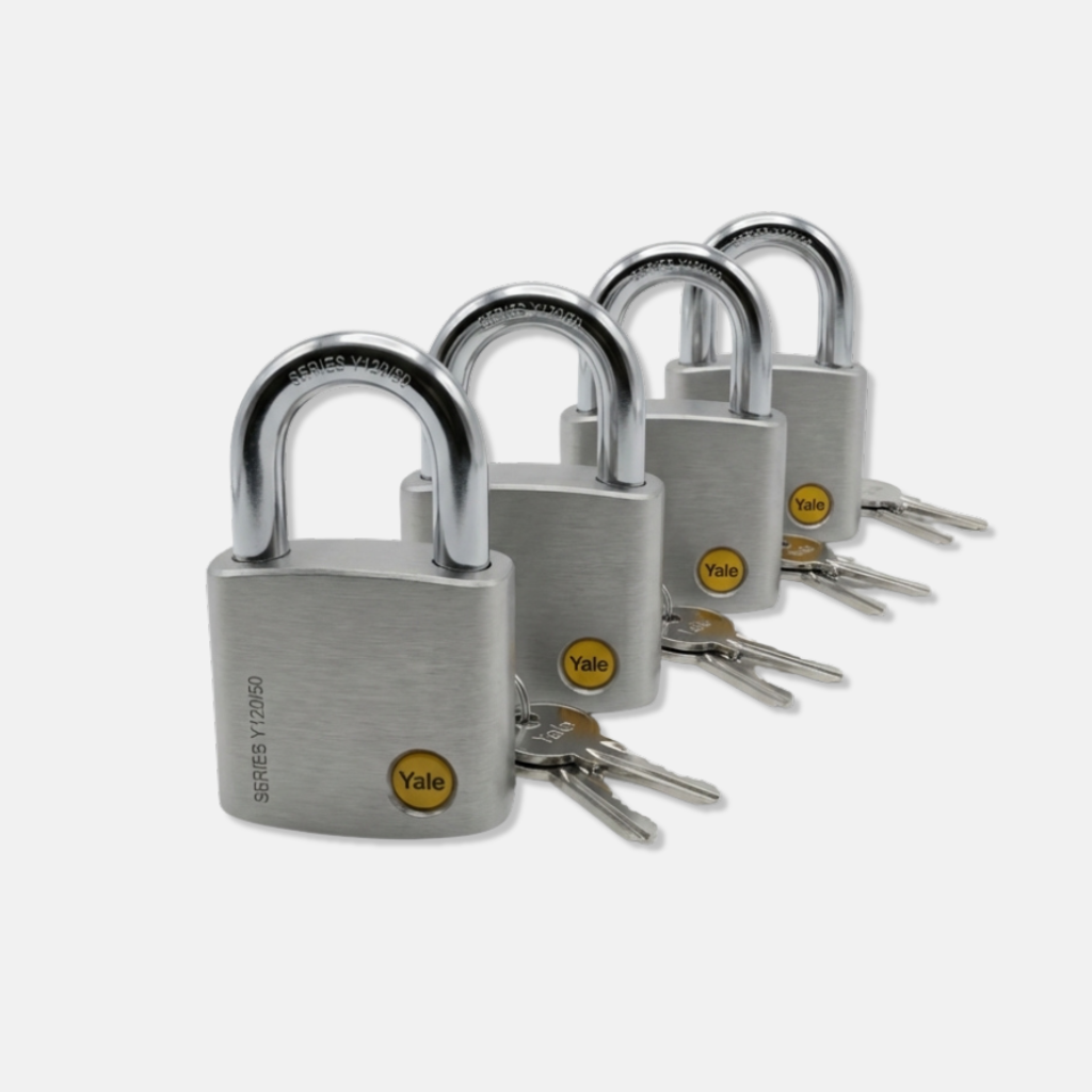 Yale Boron Padlock Key Alike 50mm | Hardened Steel Anti-Cut Security | Y120-50-127-4