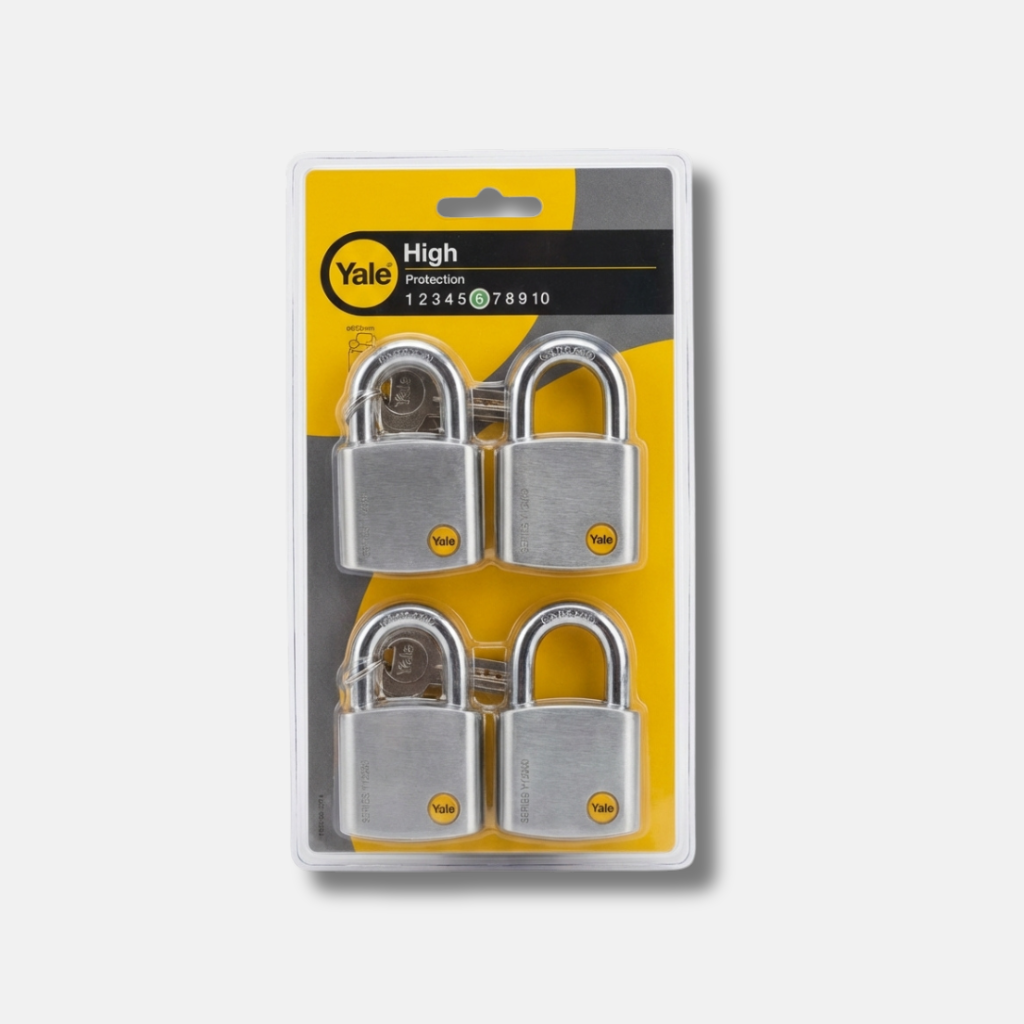 Yale Boron Padlock Key Alike 50mm | Hardened Steel Anti-Cut Security | Y120-50-127-4