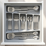Jasmine Fibre Cutlery Tray Organizer | Non-Crack Heat Resistant Fibre Glossy Grey | LG