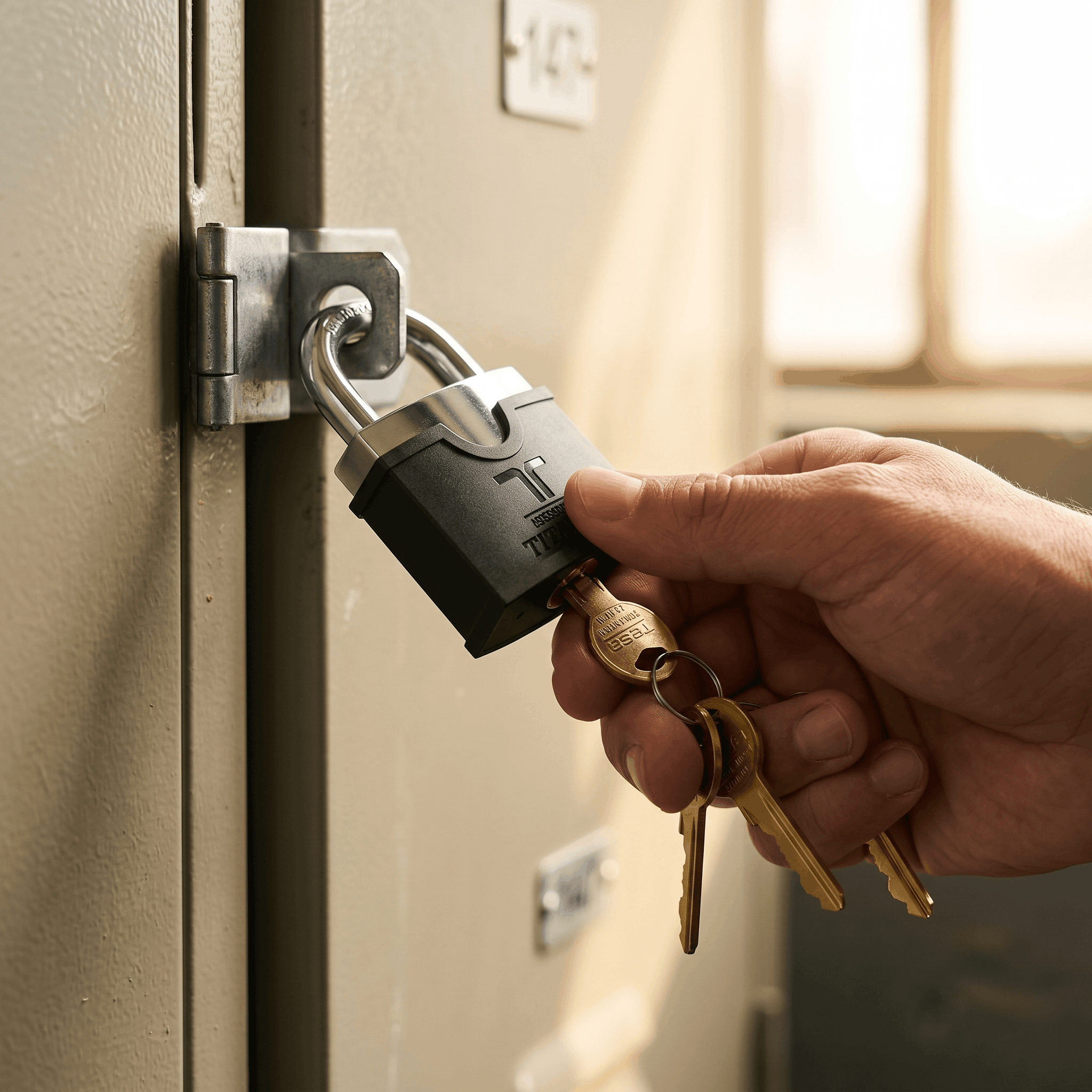TESA Max-Security Titanium Padlock 80mm | Non-Duplicable TK6 Brass Keys, Anti-Drill Cylinder | CT60