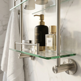 Kingroom Glass Vanity Shelf 2-Layer | Wall Mounted Stainless Steel Rack for Shower Essentials | Kingoom SS-5491D