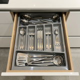 Jasmine Fibre Cutlery Tray Organizer | Non-Crack Heat Resistant Fibre Glossy Grey | LG