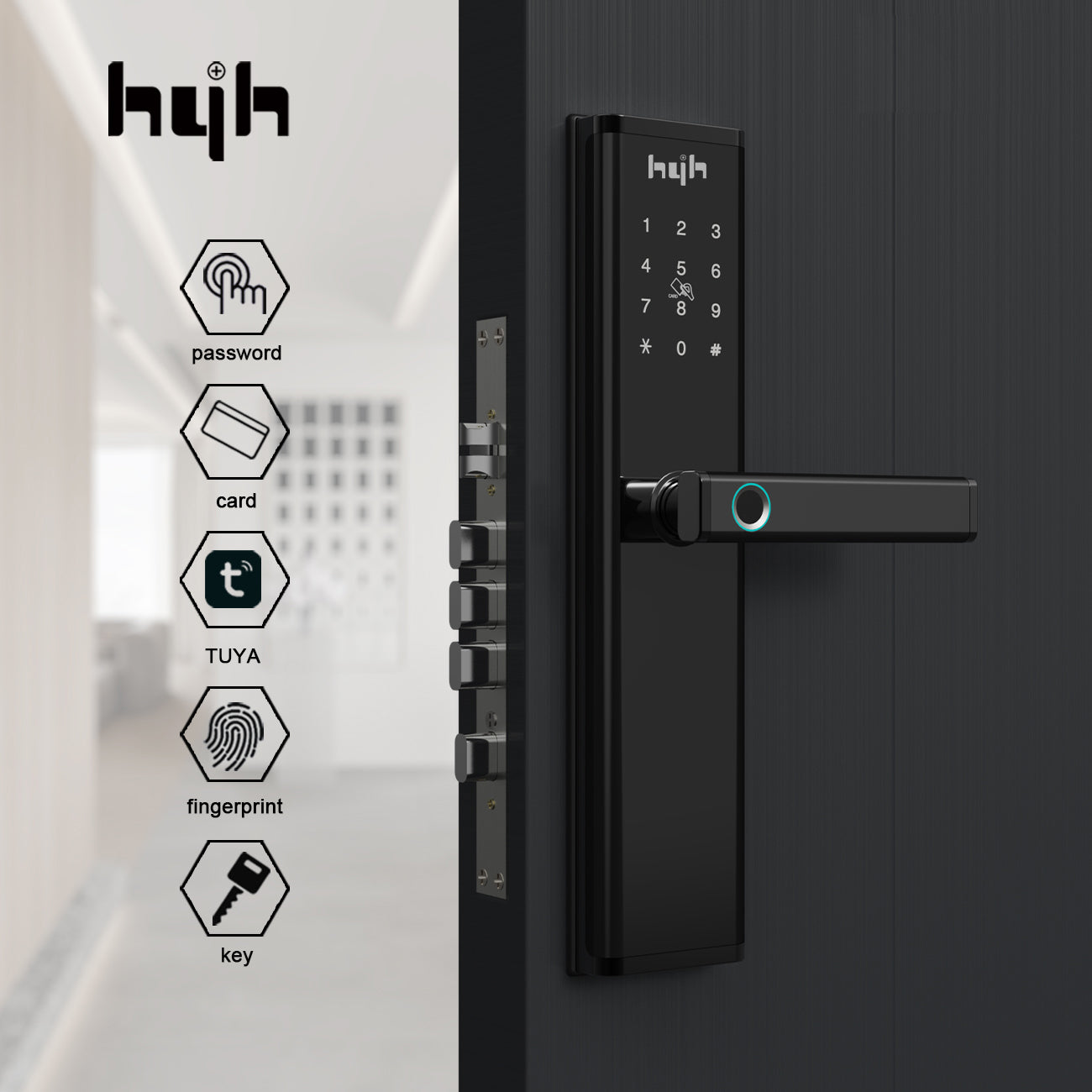 HYH Smart  Door Lock | Fingerprint PIN Card Wifi Tuya App | HC-D3