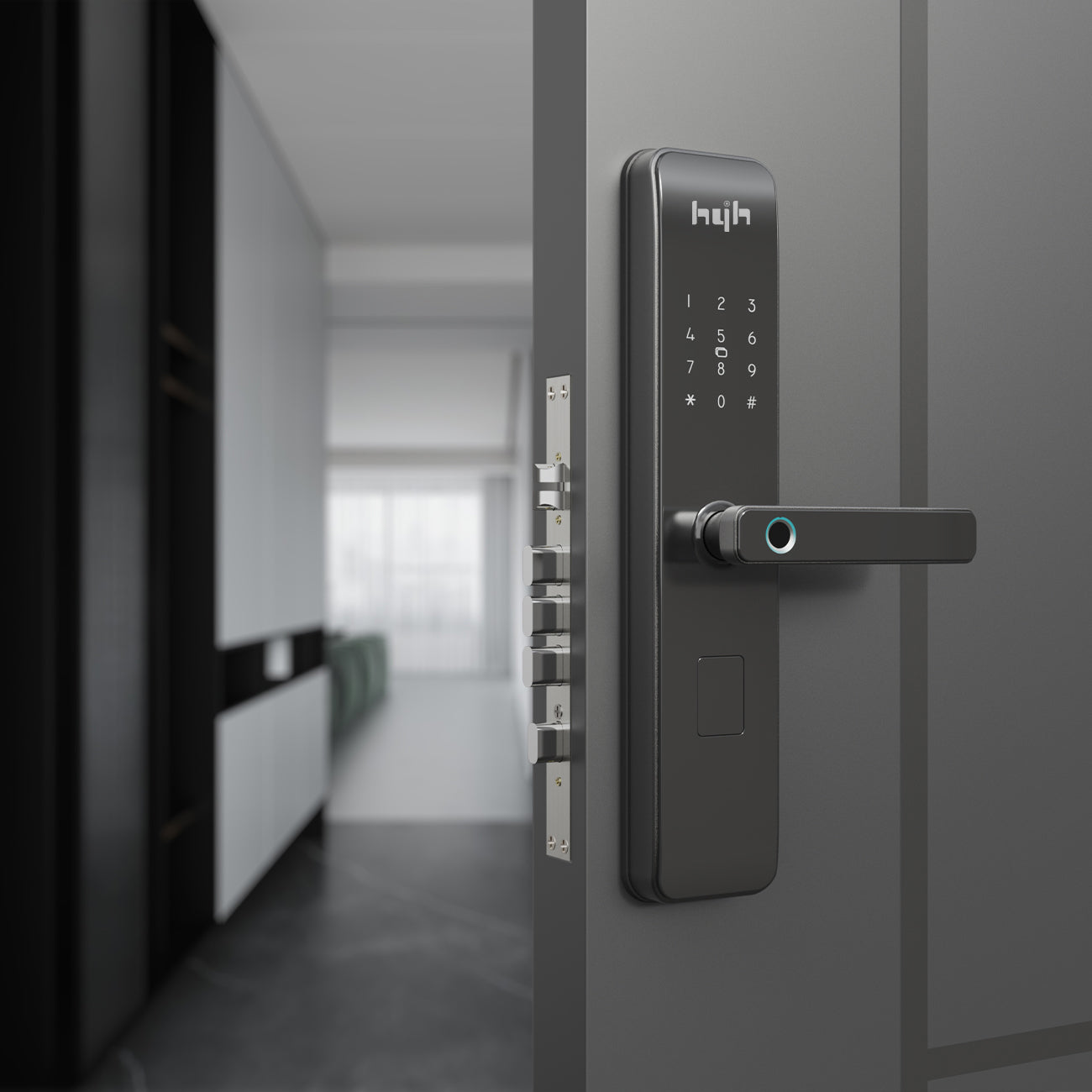 HYH Smart Digital Door Lock | Fingerprint PIN Card TT App Access | HC-D1