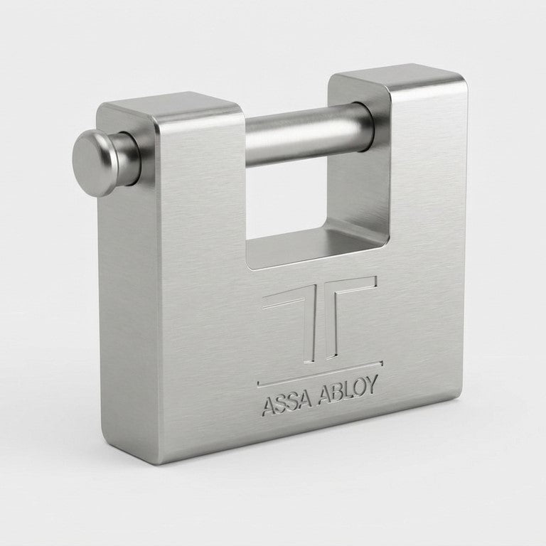 Tesa Armoured Shutter Padlock 90mm | Hardened Steel Anti-Cut Anti-Drill Security | CST60