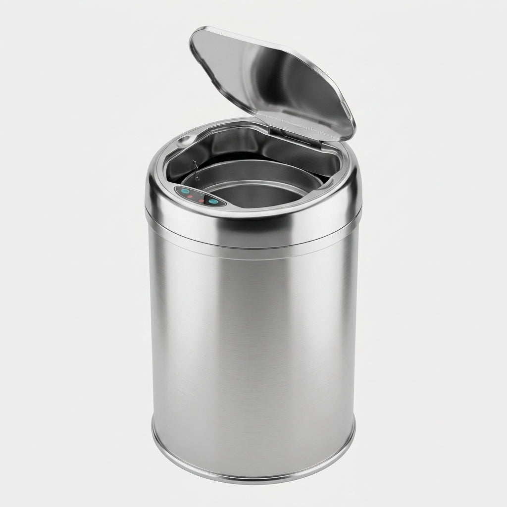 Kingroom Automatic Sensor Bin 9L | Motion-Activated Lid, Stainless Steel for Home & Office | J7209