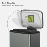 EKO Madison Step Bin 50L Nardo Grey | Stainless Steel Soft-Close Pedal Bin | EK9361P-50L-NGS