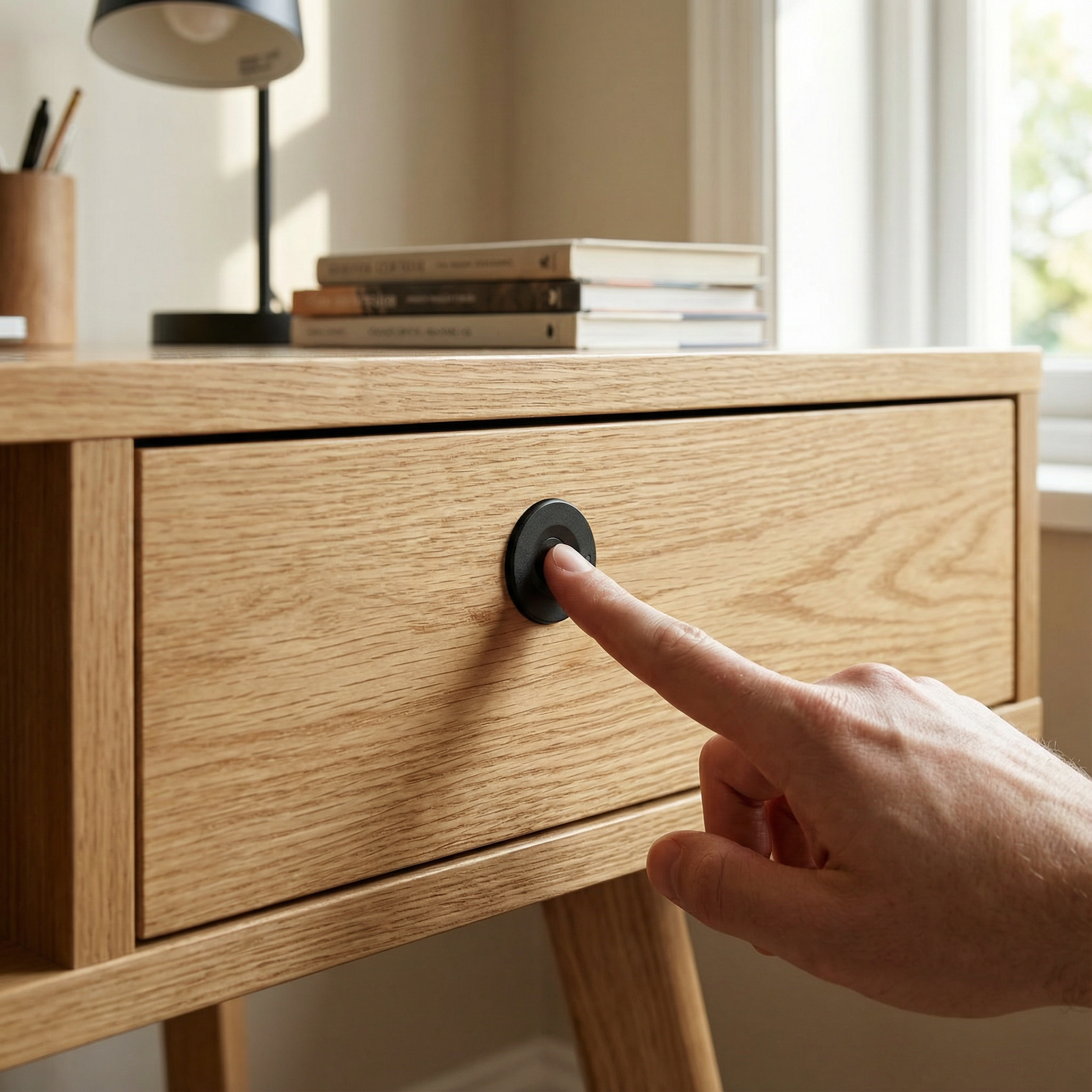 Smart Cabinet & Drawer Lock | Biometric Fingerprint Access Aluminium Alloy Black |  F580