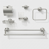 Kingroom Stainless Steel Bathroom Set 6-Piece | Heavy-Duty SUS304 Rustproof Modern Brush Finish | 7706