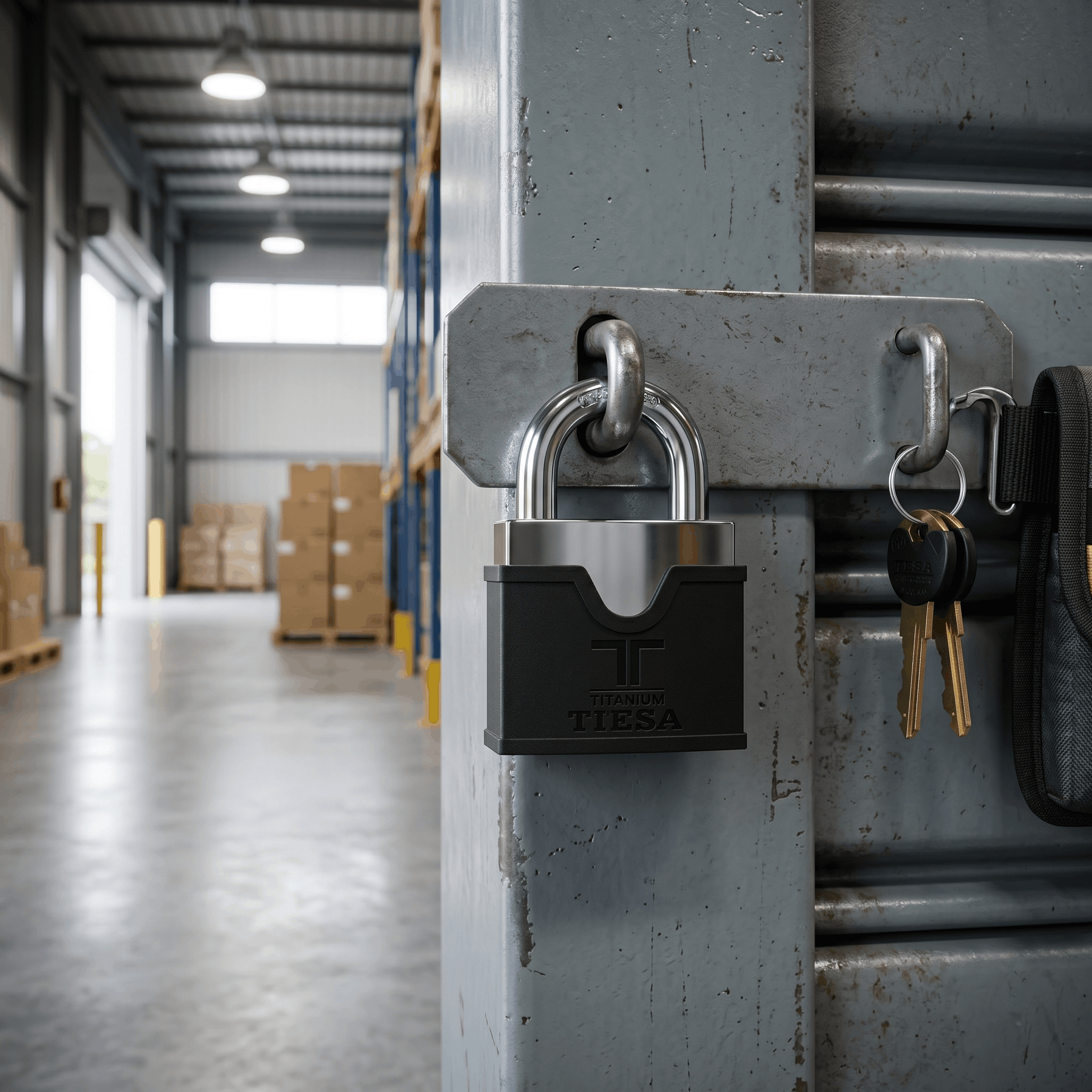 TESA Max-Security Titanium Padlock 80mm | Non-Duplicable TK6 Brass Keys, Anti-Drill Cylinder | CT60