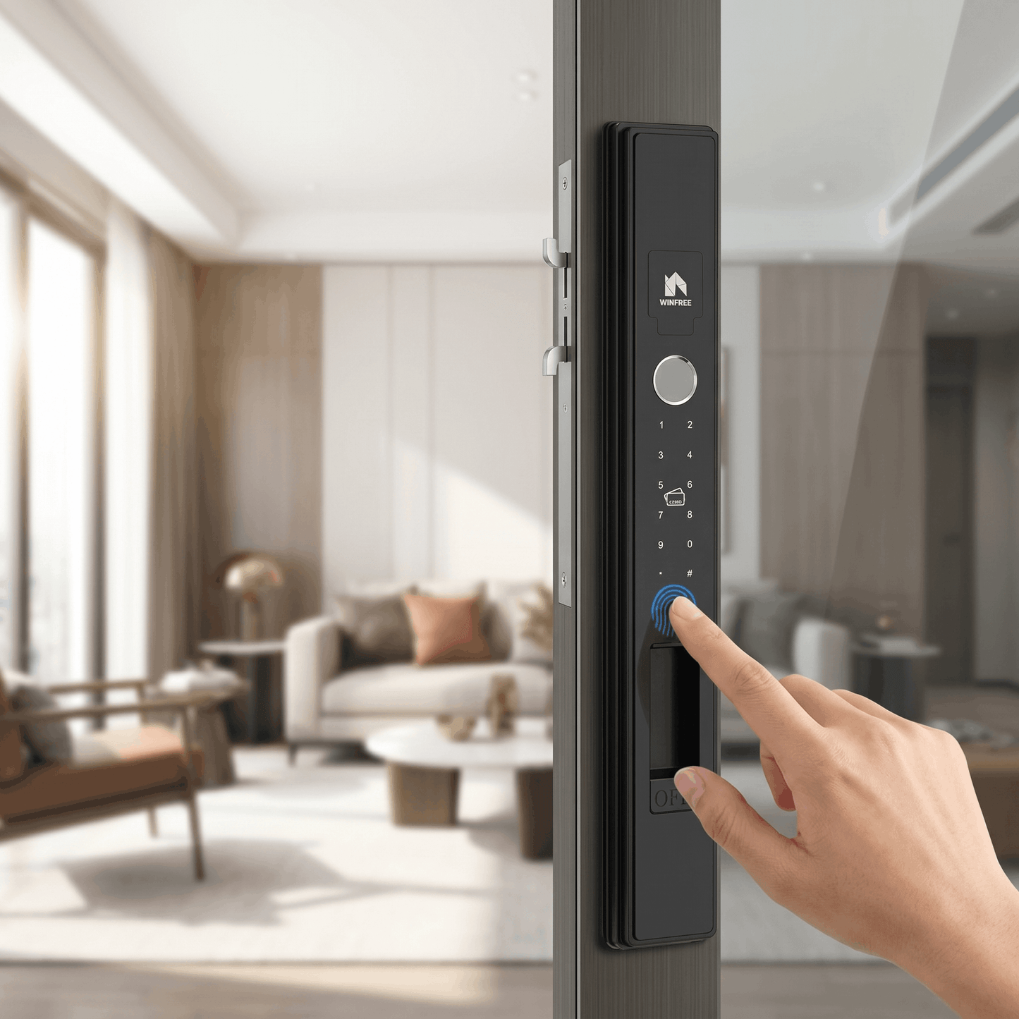 HYH Smart Latch Type Sliding Door Lock | Fingerprint Bluetooth Tuya App | HC-02T