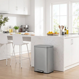 EKO Madison Step Bin 50L – Matt Grey Stainless Steel Soft-Close Pedal Bin (EK9361P-50L-NGS)