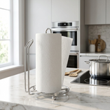 Wellmax Counter Top Kitchen Tissue Holder | Freestanding Chrome Paper Roll Stand | CWJ207B