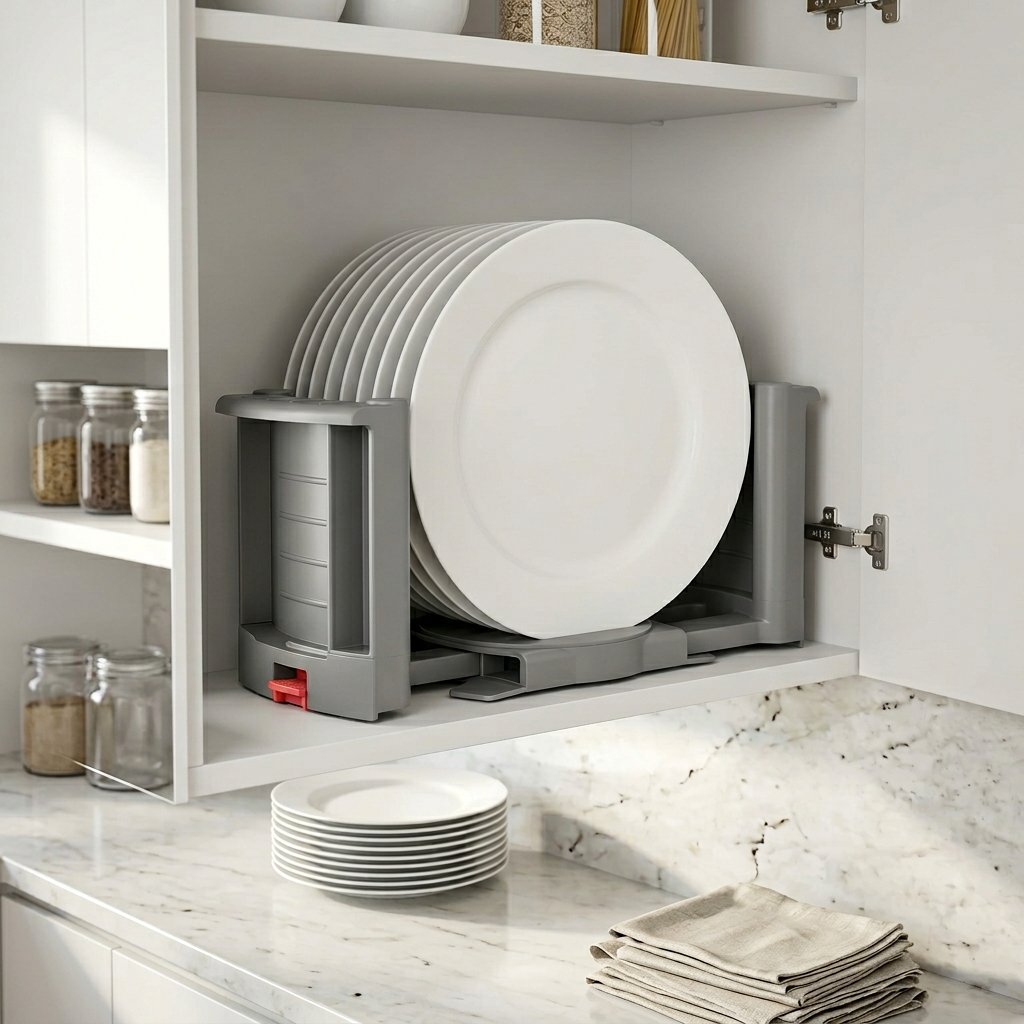 Wellmax Adjustable Plate Stacker Holder | 12 Plates Capacity Safe Storage| K805