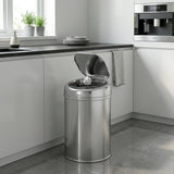 Kingroom Automatic Sensor Bin 9L | Motion-Activated Lid, Stainless Steel for Home & Office | J7209