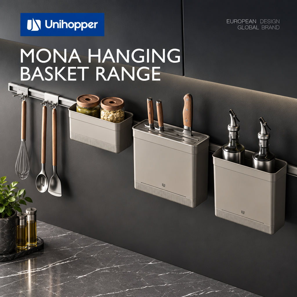 Mona Hanging Basket & Organizer Set | Washable with Drain Tray Grey | KH1102.GG