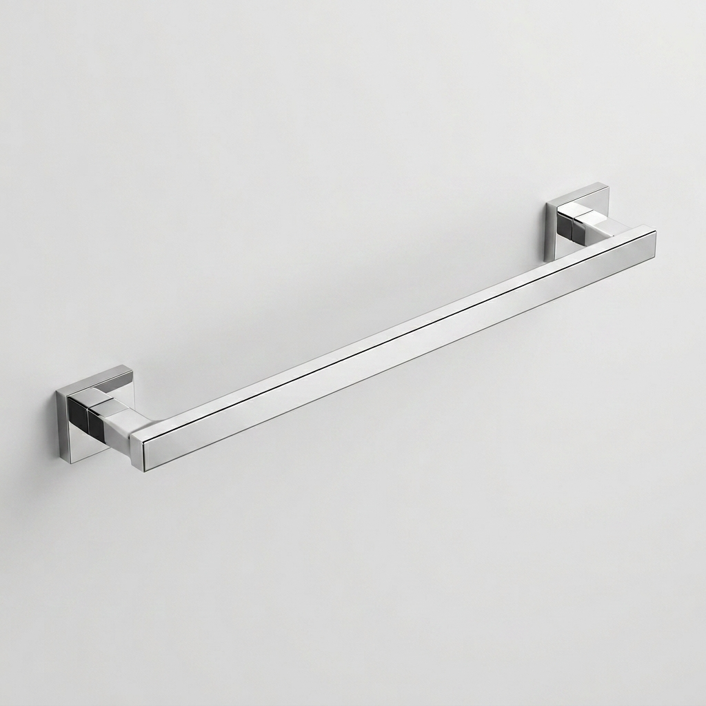 Kingroom Brass Single Towel Bar | Non-Corrosive, Mirror Finish, Rectangular | Kingoom 76024