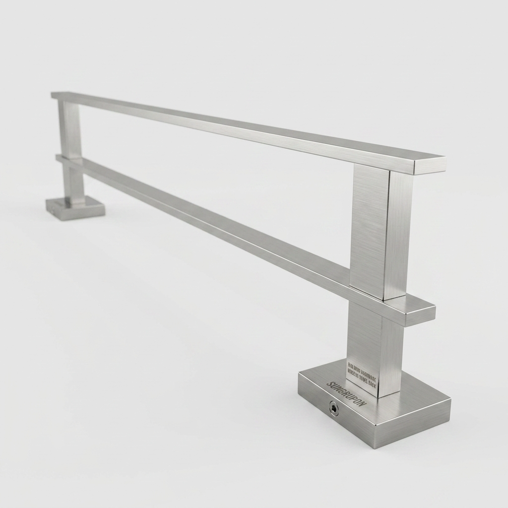 Kingroom Brass Double Towel Bar | Non-Corrosive, Mirror Finish, Rectangular | Kingoom 76048