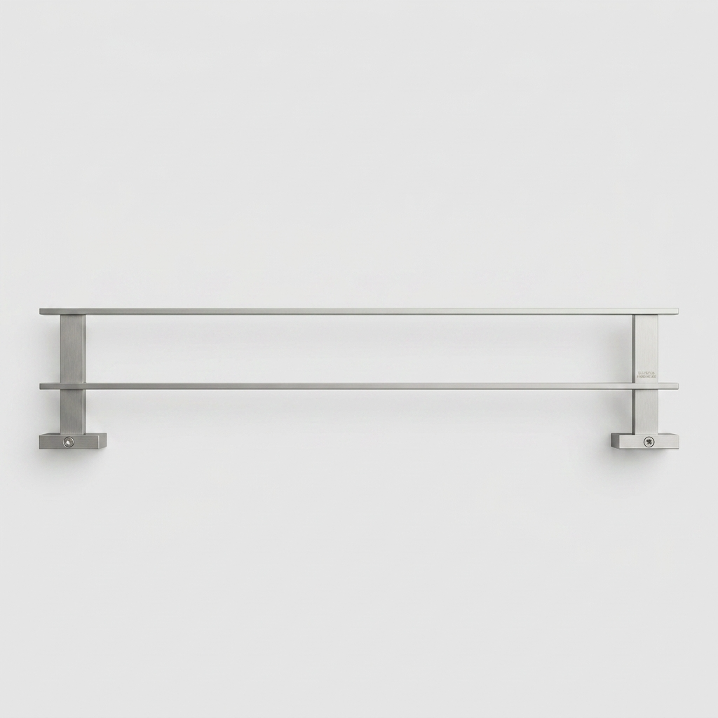 Kingroom Brass Double Towel Bar | Non-Corrosive, Mirror Finish, Rectangular | Kingoom 76048