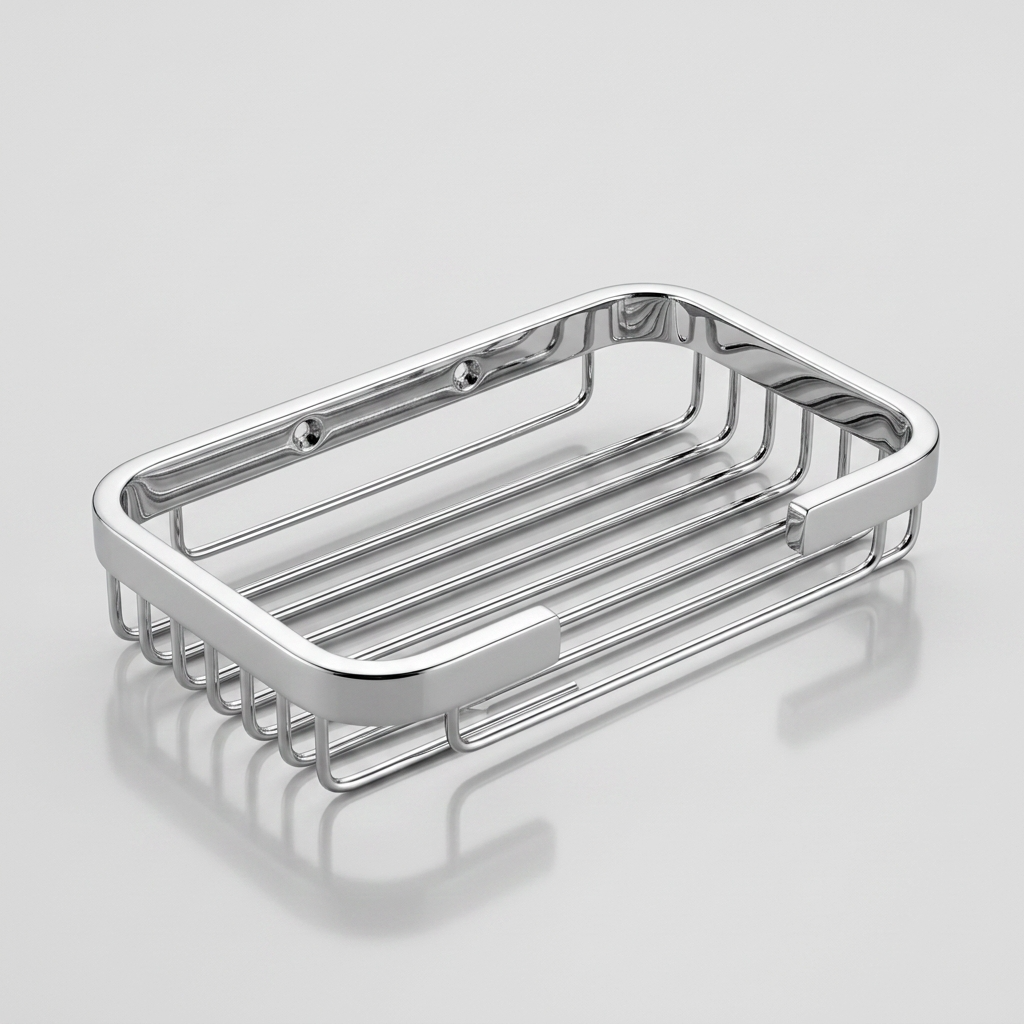 Homex Brass Soap Dish | Wall-Mounted Open-Wire Chrome Finish | BB-101