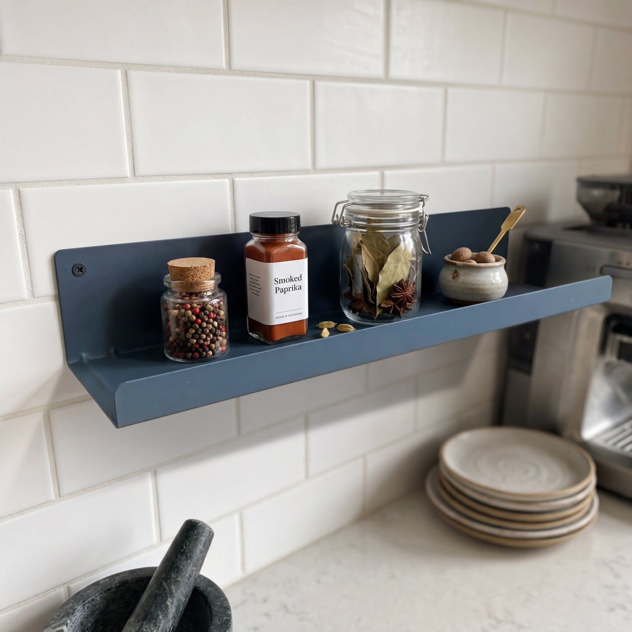 Wellmax Wall Mounted Spice Shelf | Kitchen Storage Rack 3 sizes | GS90