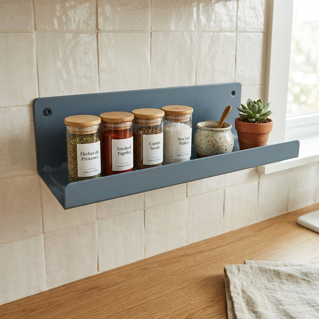 Wellmax Wall Mounted Spice Shelf | Kitchen Storage Rack 3 sizes | GS90
