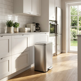 EKO Madison Step Bin 50L – Matt Grey Stainless Steel Soft-Close Pedal Bin (EK9361P-50L-NGS)