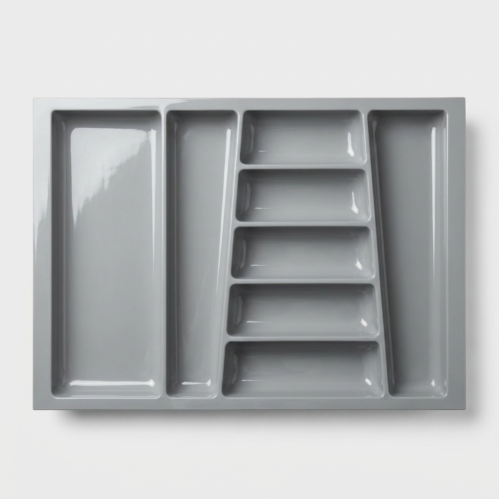 Jasmine Fibre Cutlery Tray Organizer | Non-Crack Heat Resistant Fibre Glossy Grey | LG