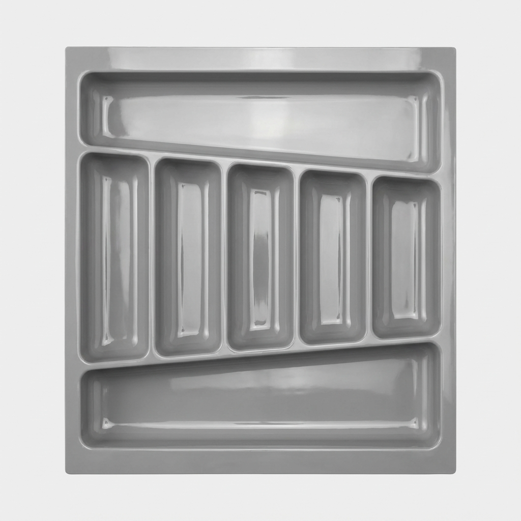 Jasmine Fibre Cutlery Tray Organizer | Non-Crack Heat Resistant Fibre Glossy Grey | LG